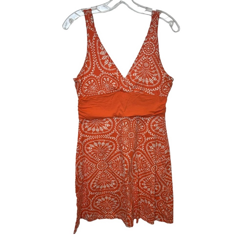 Patagonia Womens Dress Margo Floral Stretch Coral Orange Medium